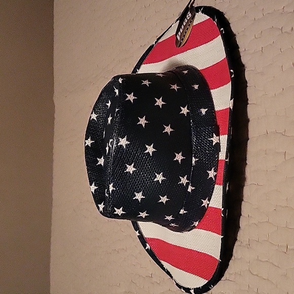 NWT Pugs Patriotic Unisex Stars Stripes Cowboy Hat - Picture 4 of 5